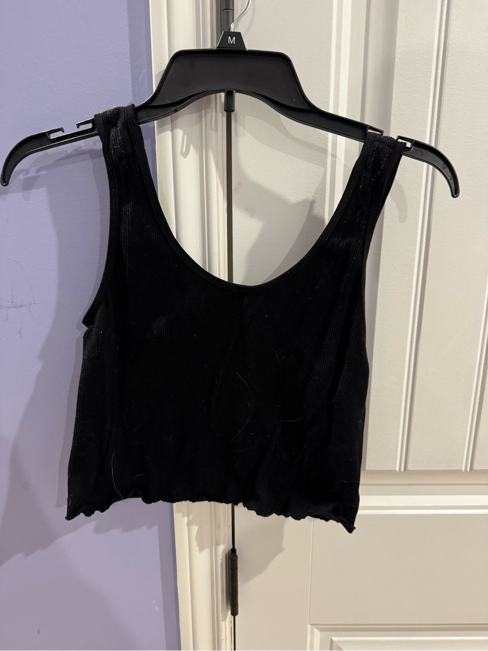 Wallflower Black Ribbed Crop Tank